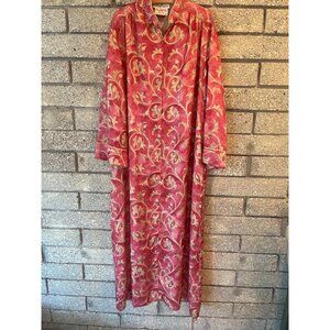 Mary McFadden Saks Fifth Avenue Vintage Velvet Floral Maxi Dress M